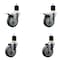 Service Caster 4'' Thermoplastic Rubber Swivel 1-7/8'' Expanding Stem Caster Set 2 Total Lock Brakes, 4PK SCC-EXTTL20S414-TPRB-2-S-2-178 - alternate 1